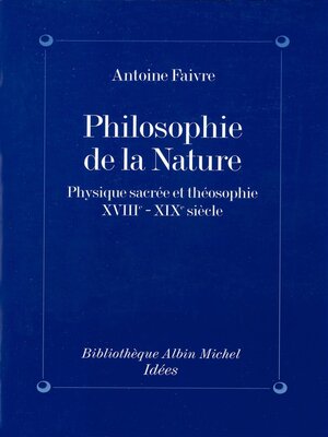 cover image of Philosophie de la nature